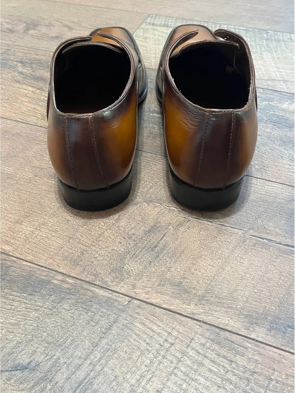 Elite Solez Men’s Brown Leather Dress Shoes Classic Oxford Style with Patina